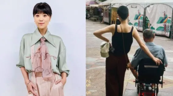 ▲曹雅雯剃平頭陪伴父親治療。（圖／翻攝自曹雅雯IG）