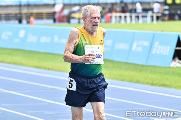 ▲▼昆凌爺爺羅倫斯Laurence Quinlivan出戰世壯運90歲以上組200公尺短跑。（圖／記者李毓康攝）