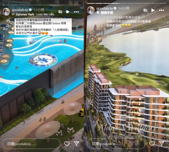 ▲▼愛莉莎莎赴杜拜看房「比菜市場還搶」曝超狂內幕。（圖／翻攝自Instagram／goodalicia）