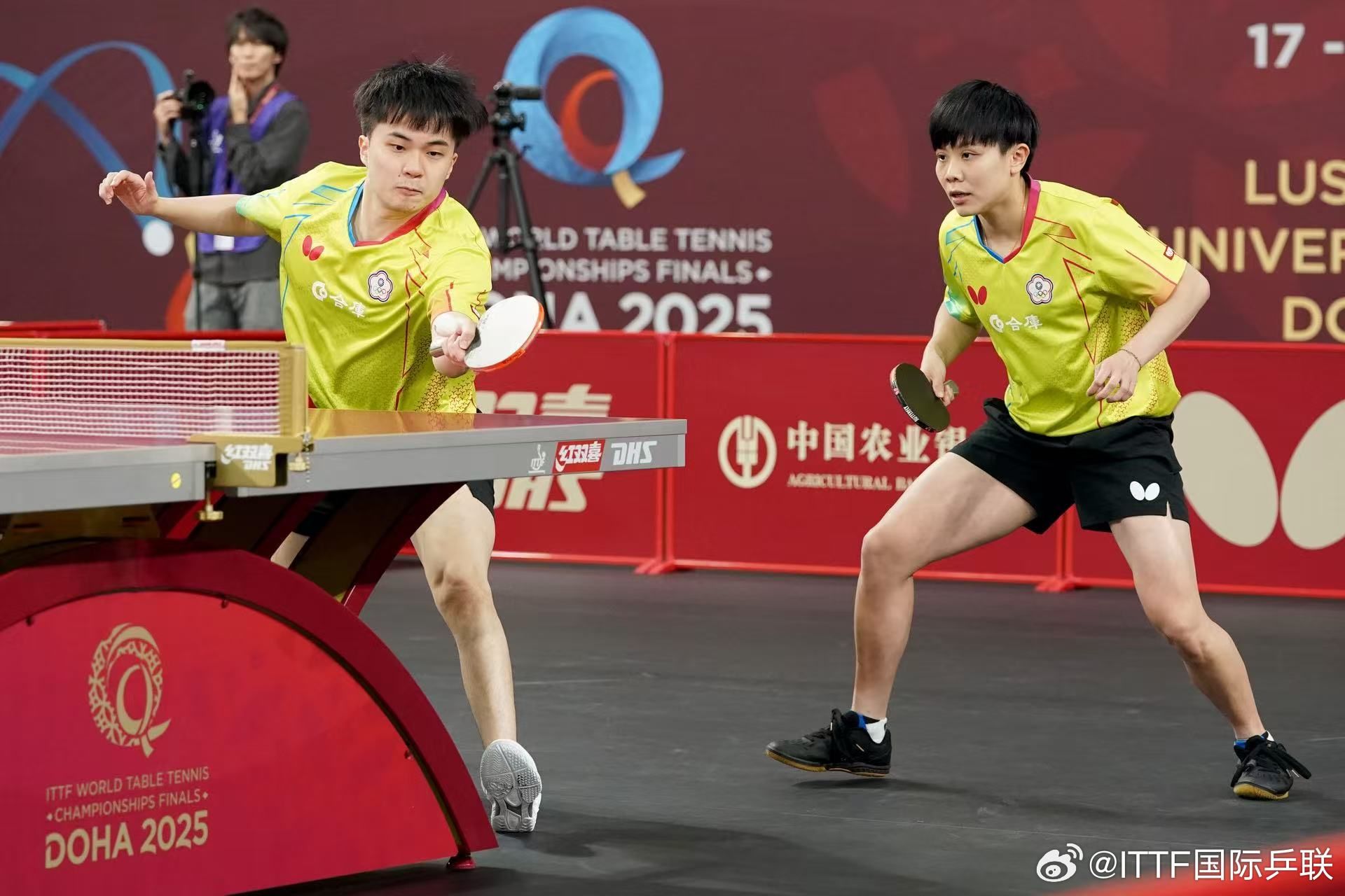 ▲▼桌球世錦賽，混雙林昀儒、鄭怡靜。（圖／翻攝自微博／ITTF國際乒聯）