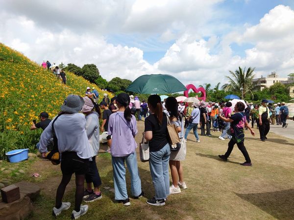 ▲虎山巖金針花海大綻放賞花遊客絡繹不絕。（圖／攝影師米諾斯提供）