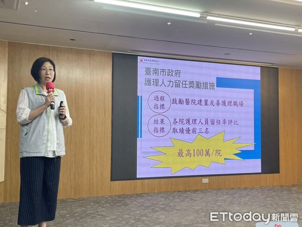 ▲台南市政府與13家責任醫院及2家護理師護士公會合影宣誓，攜手打造護理友善職場環境。（記者林東良翻攝，下同）