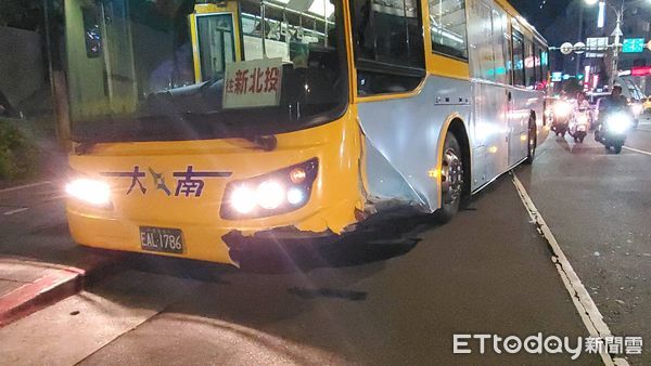 ▲北市南京東路傳出公車擦撞事故，釀成2傷。（圖／記者黃彥傑攝）