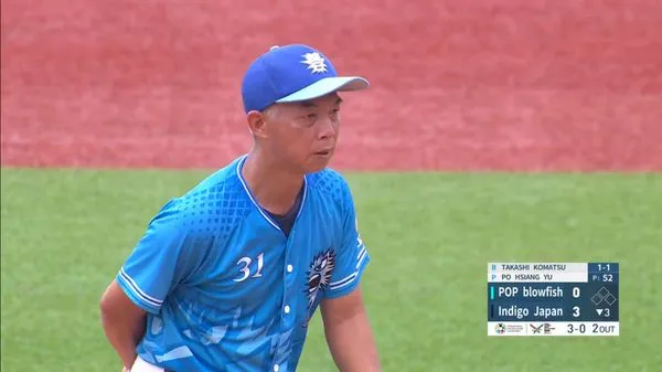 大法官尤伯祥擔任棒球先發投手在世壯運出戰。（世壯運官網）