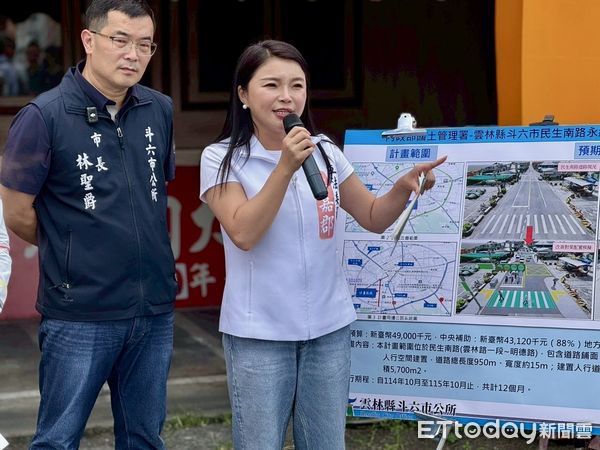 ▲立法委員張嘉郡今日邀集國土管理署與斗六市長林聖爵、雲林縣政府與多位民代，接連會勘大同路、民生南路與成功路三條人行空間改善工程。（圖／記者游瓊華翻攝）