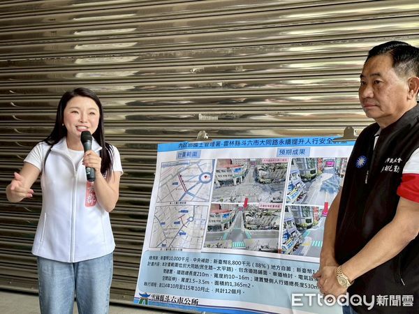 ▲立法委員張嘉郡今日邀集國土管理署與斗六市長林聖爵、雲林縣政府與多位民代，接連會勘大同路、民生南路與成功路三條人行空間改善工程。（圖／記者游瓊華翻攝）