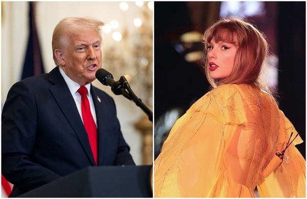 川普（左圖）多次公開批評泰勒絲（右圖）。（翻攝X@WhiteHouse、taylorswift IG）