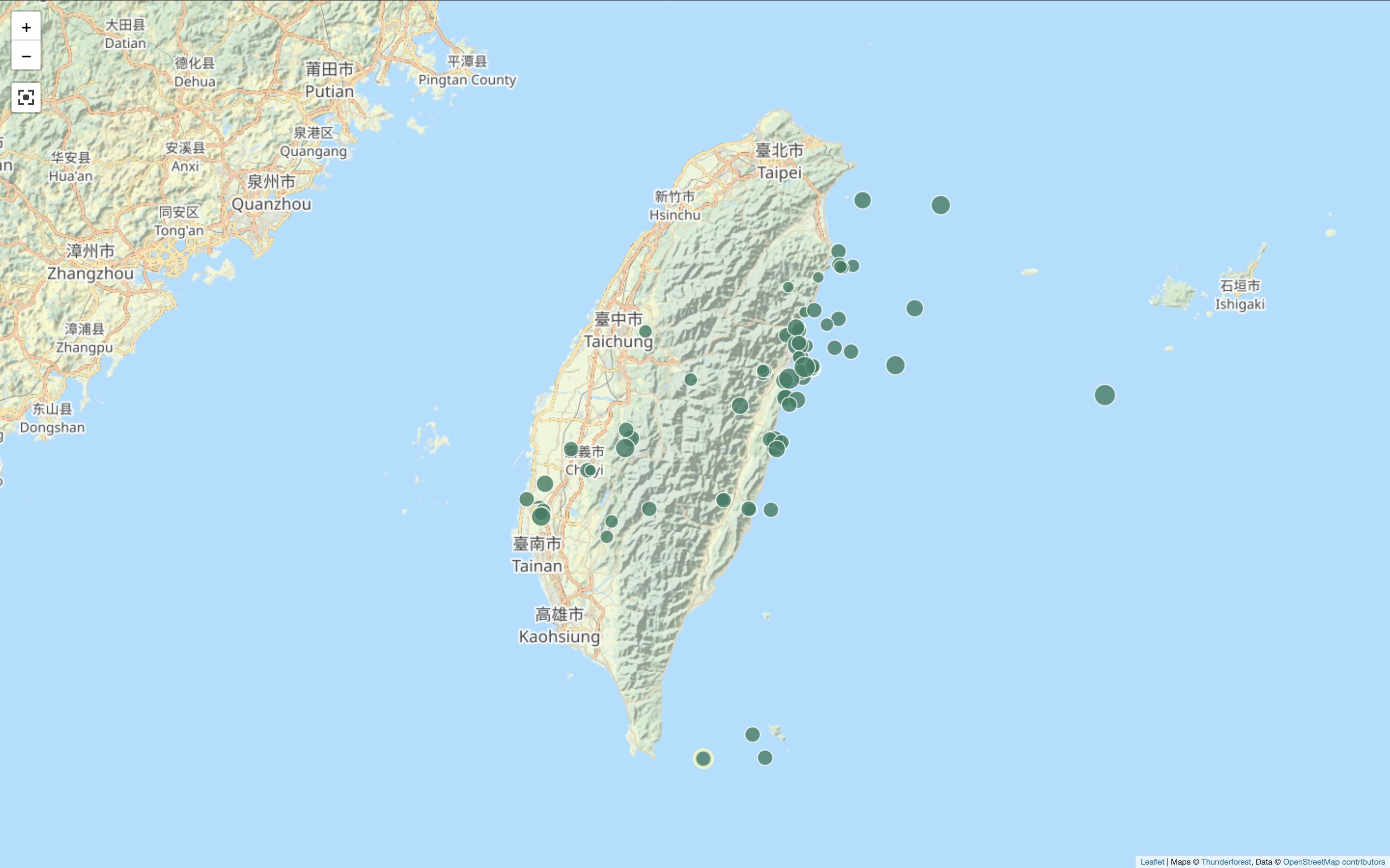 ▲▼2024年全台地震分佈。（圖／取自氣象署網站）