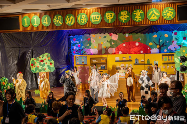 ▲嘉藥幼保系學生自編自導自演兒童劇《森林甜點師》，現場笑聲不斷。（記者林東良翻攝，下同）