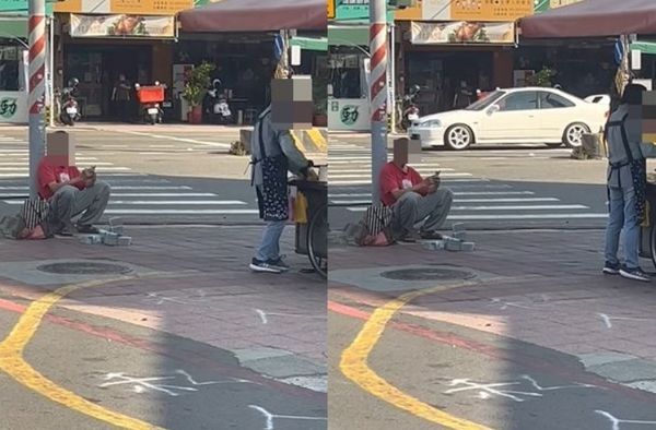 ▲台南李姓男子街頭曬600萬現金，引起路人圍觀，在警方介入勸說下，他才收回現金。（圖／翻攝臉書／永康大小事，下同）