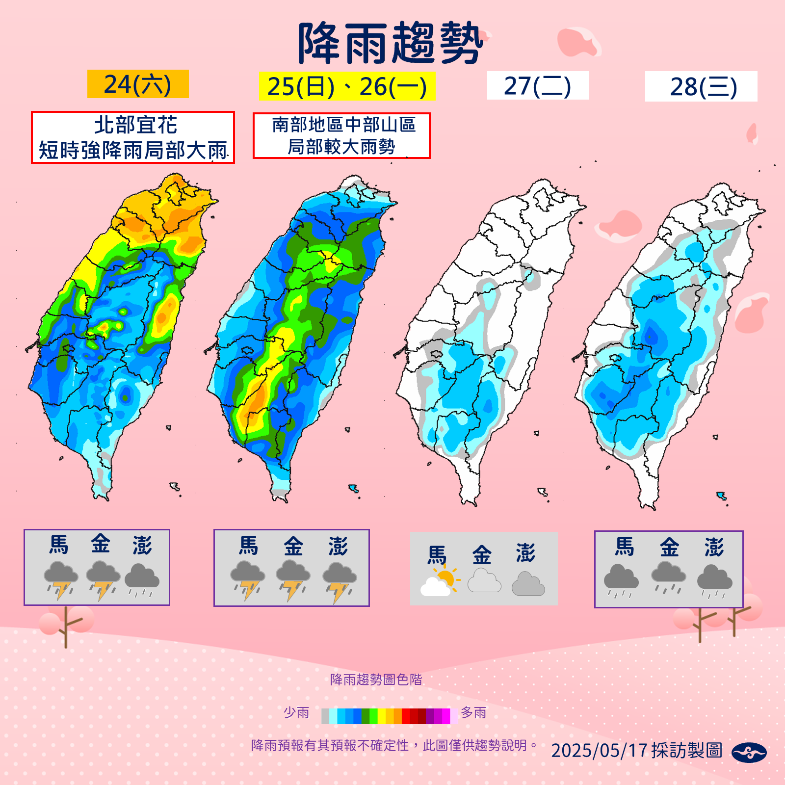 ▲▼未來一周天氣趨勢。（圖／氣象署提供）