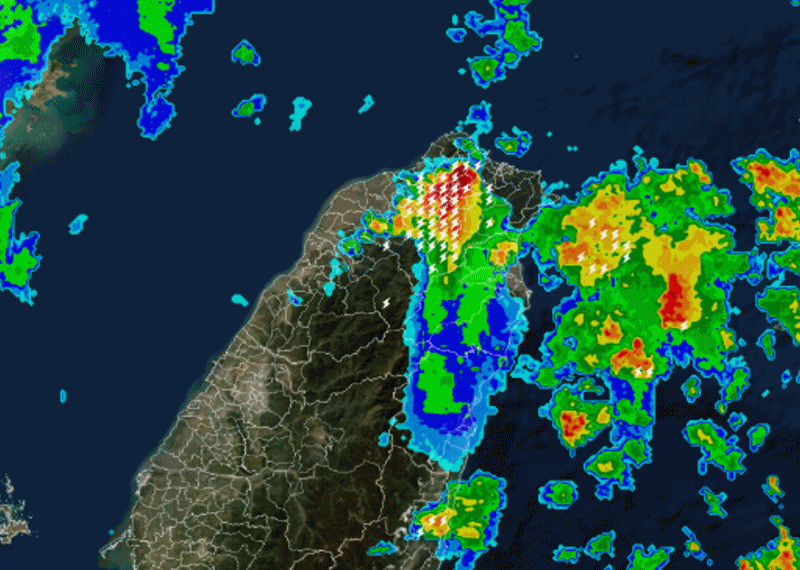 ▲▼北北基桃大雷雨。（圖／中央氣象署）