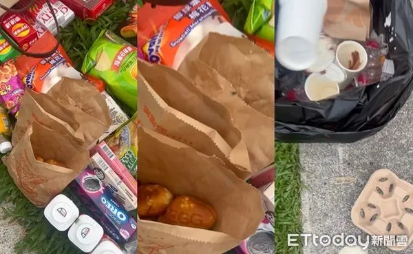 ▲▼GT和清潔大哥協助處理熟食。（圖／GT授權引用）