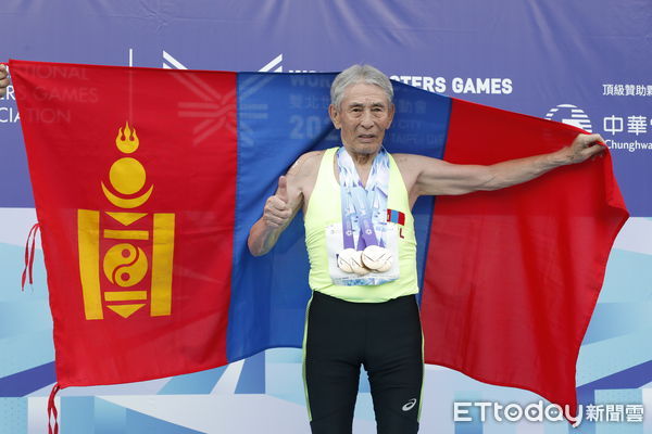 ▲▼來自蒙古的91歲參賽者Radnaa Tseren在今日的800公尺賽中再度摘金，在世壯運中狂掃五面金牌，此役也是他最後一次參加世壯運。（圖／記者湯興漢攝）