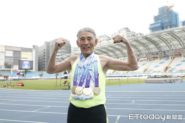 ▲▼來自蒙古的91歲參賽者Radnaa Tseren在今日的800公尺賽中再度摘金，在世壯運中狂掃五面金牌，此役也是他最後一次參加世壯運。（圖／記者湯興漢攝）