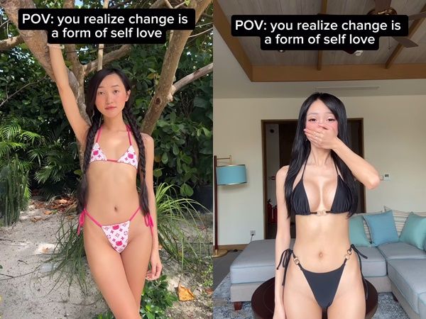 ▲▼貧乳網美喊「我平胸我驕傲」吸420萬訂閱　紅了竟跑去隆乳。（圖／翻攝clara_dao）