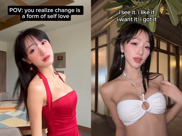 ▲▼貧乳網美喊「我平胸我驕傲」吸420萬訂閱　紅了竟跑去隆乳。（圖／翻攝clara_dao）