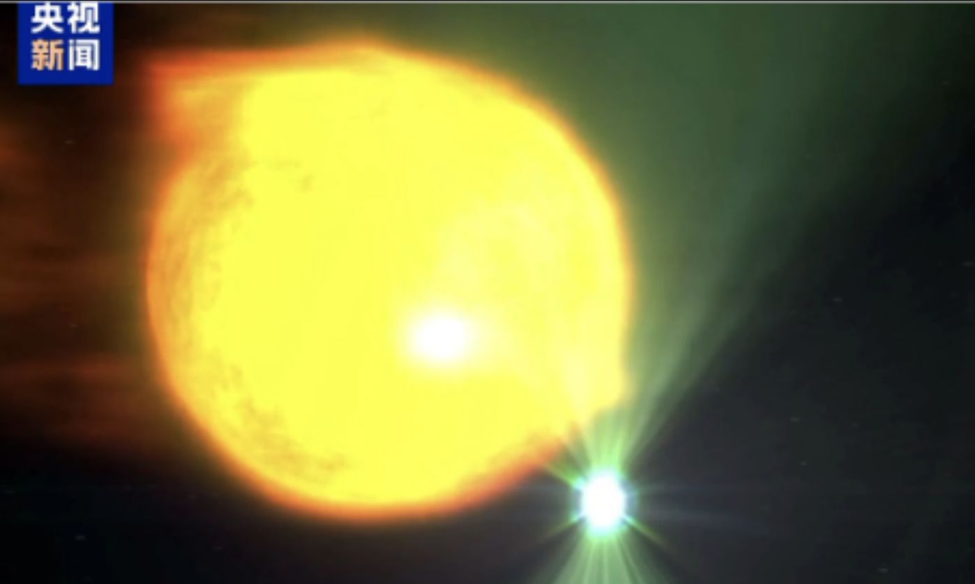 ▲大陸科學家啦發現罕見的「掩食派衝星」。（圖／翻攝央視）