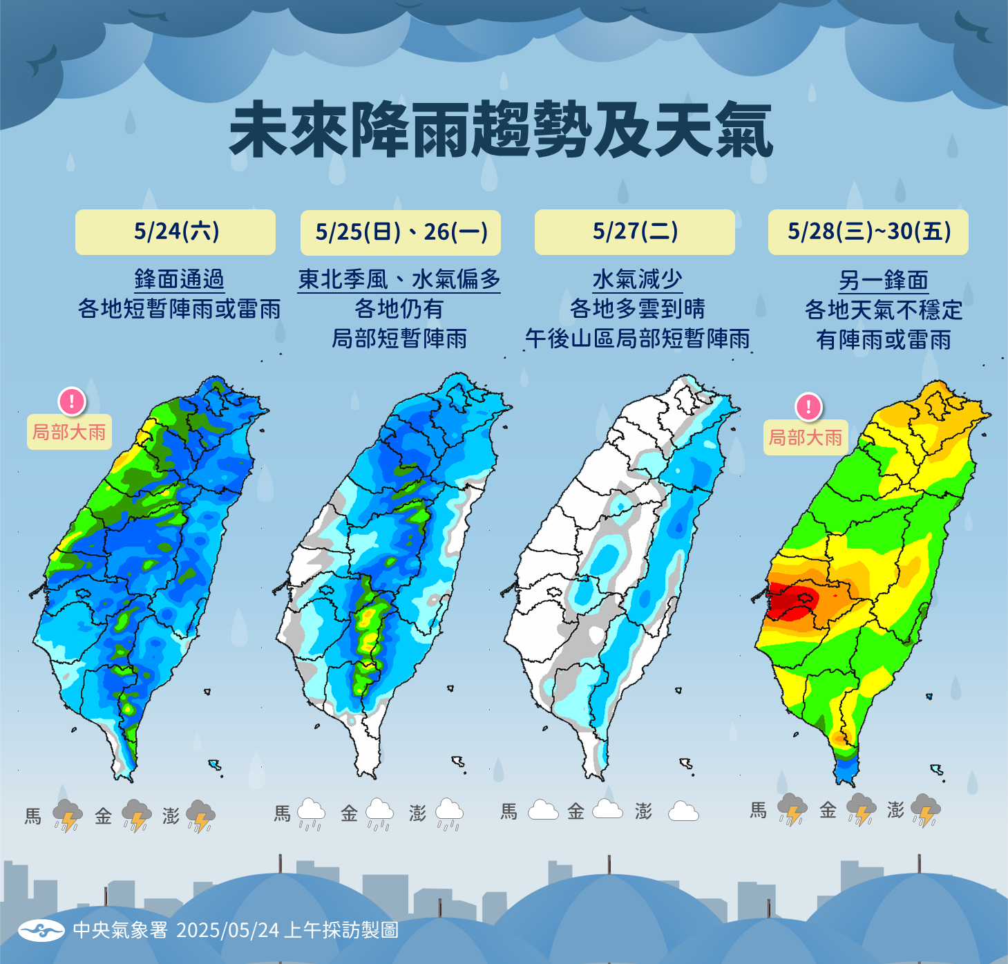 ▲▼天氣趨勢。（圖／氣象署提供）
