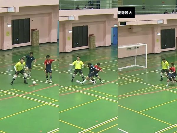 ▲▼屏大守門員「神猛守罰球」剛要慶祝　被對手奪球射門吞敗。（圖／翻攝SSUtv Sports）