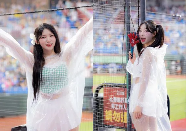 ▲▼廉世彬（左）、禹洙漢都穿熊霓的私服。（圖／樂天桃猿提供）