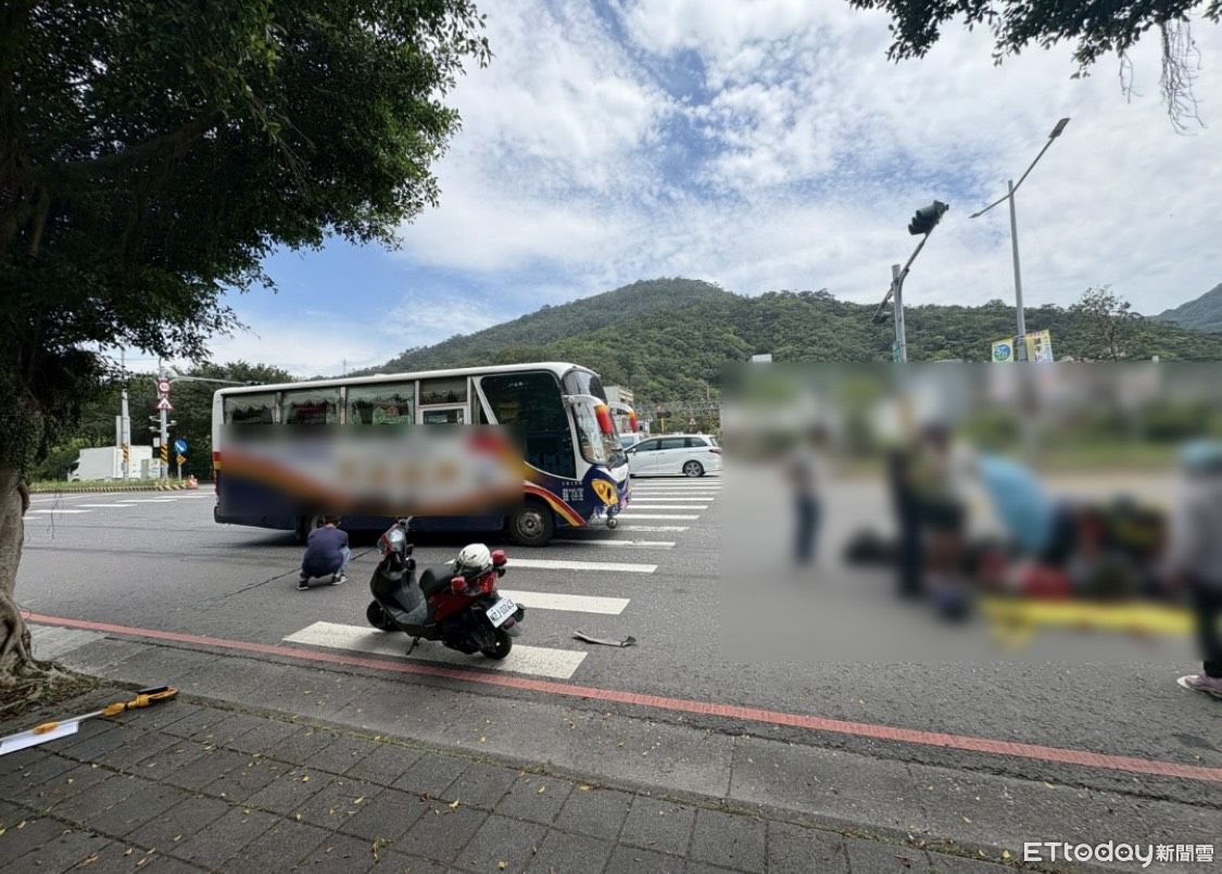 宜蘭巴士路口闖紅燈！騎士起步遭擊落　大腿骨折送醫