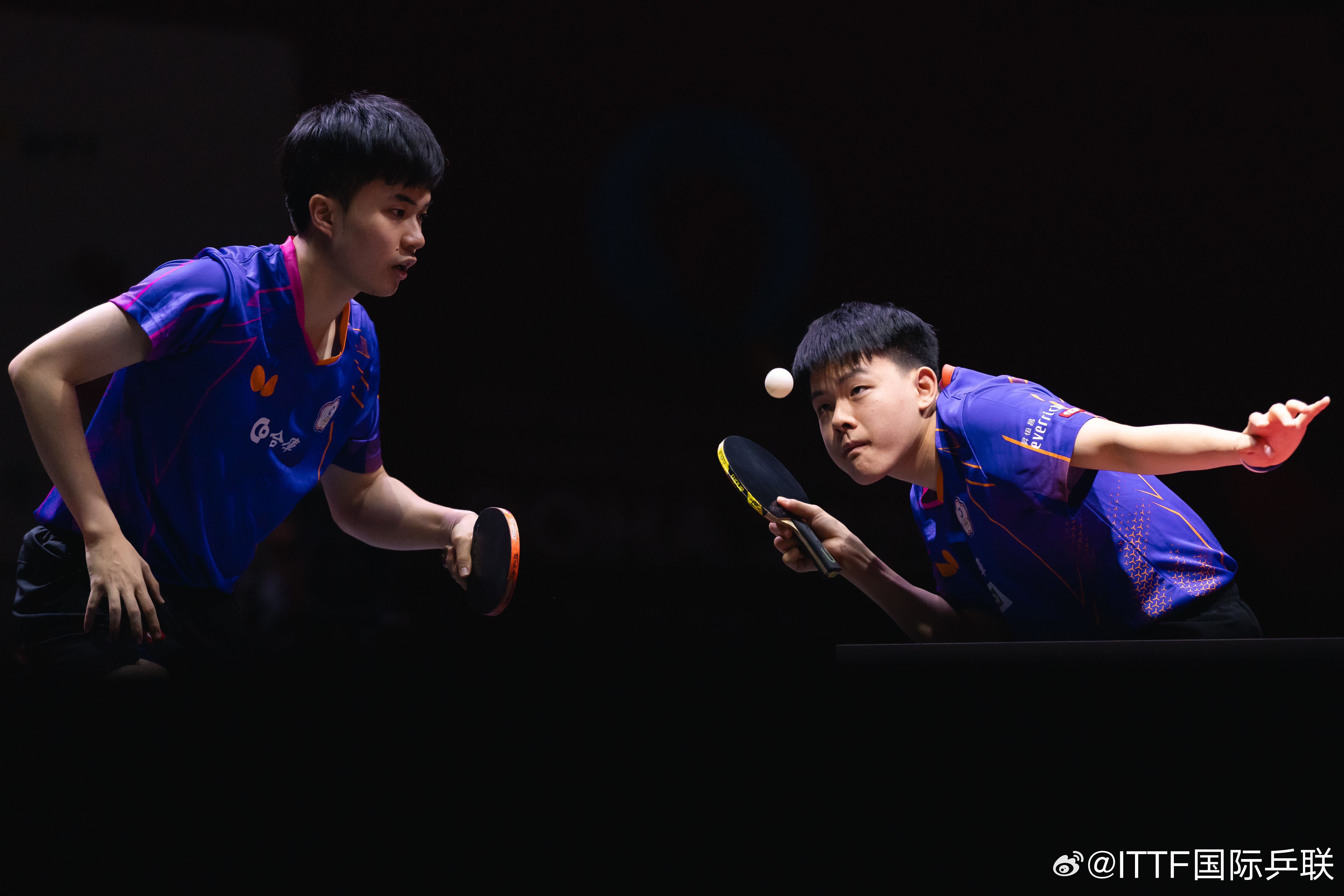 ▲▼桌球世錦賽男雙金牌戰，林昀儒、高承睿。（圖／翻攝自微博／ITTF國際乒聯）