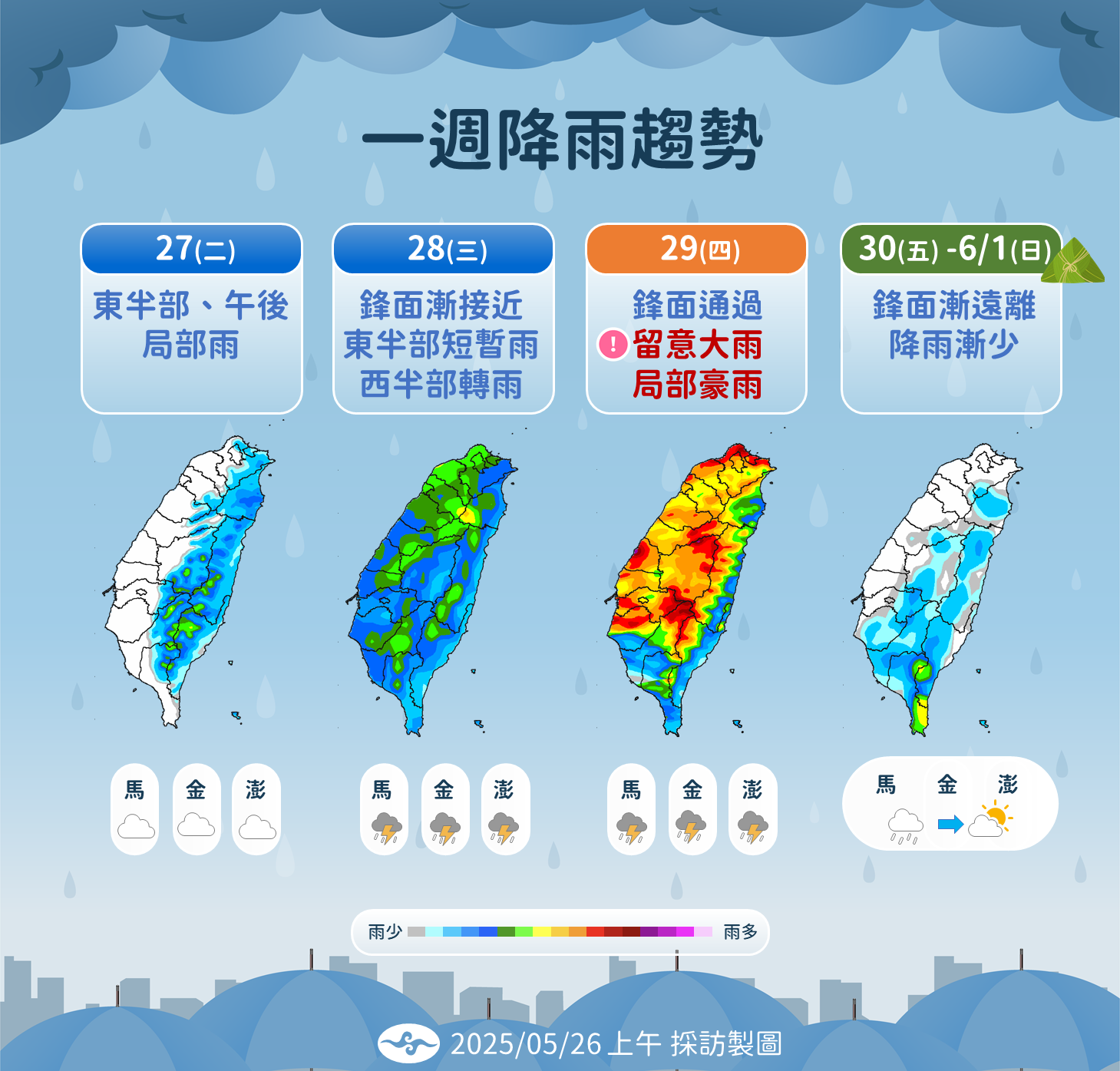 ▲▼未來一周天氣趨勢。（圖／氣象署提供）