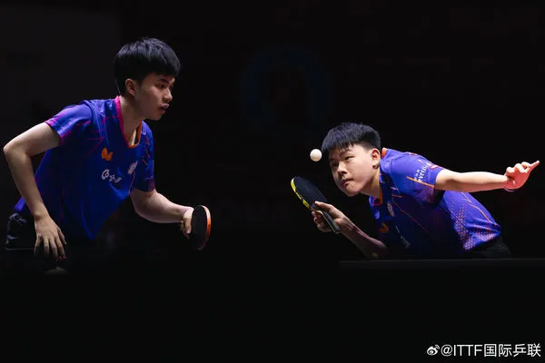 ▲▼桌球世錦賽男雙金牌戰，林昀儒、高承睿。（圖／翻攝自微博／ITTF國際乒聯）