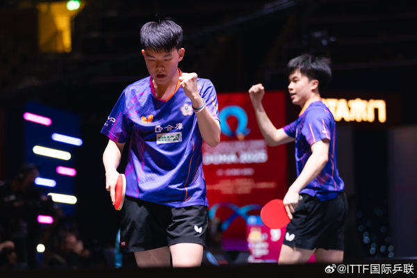 ▲▼桌球世錦賽男雙金牌戰，林昀儒、高承睿。（圖／翻攝自微博／ITTF國際乒聯）