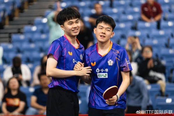 ▲▼桌球世錦賽男雙金牌戰，林昀儒、高承睿。（圖／翻攝自微博／ITTF國際乒聯）
