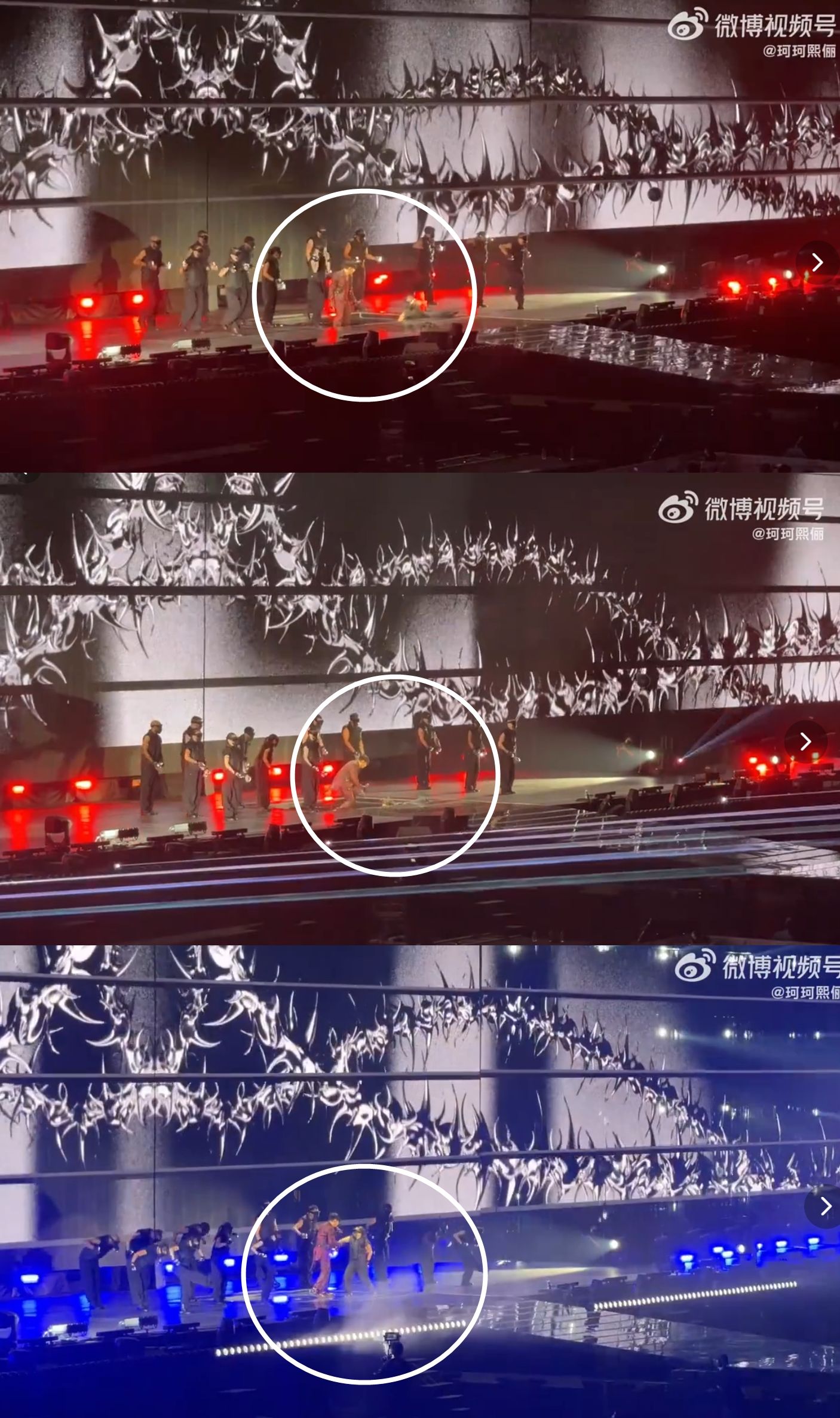 ▲▼林俊傑舞者踩空。（圖／翻攝自微博／珂珂熙俪）