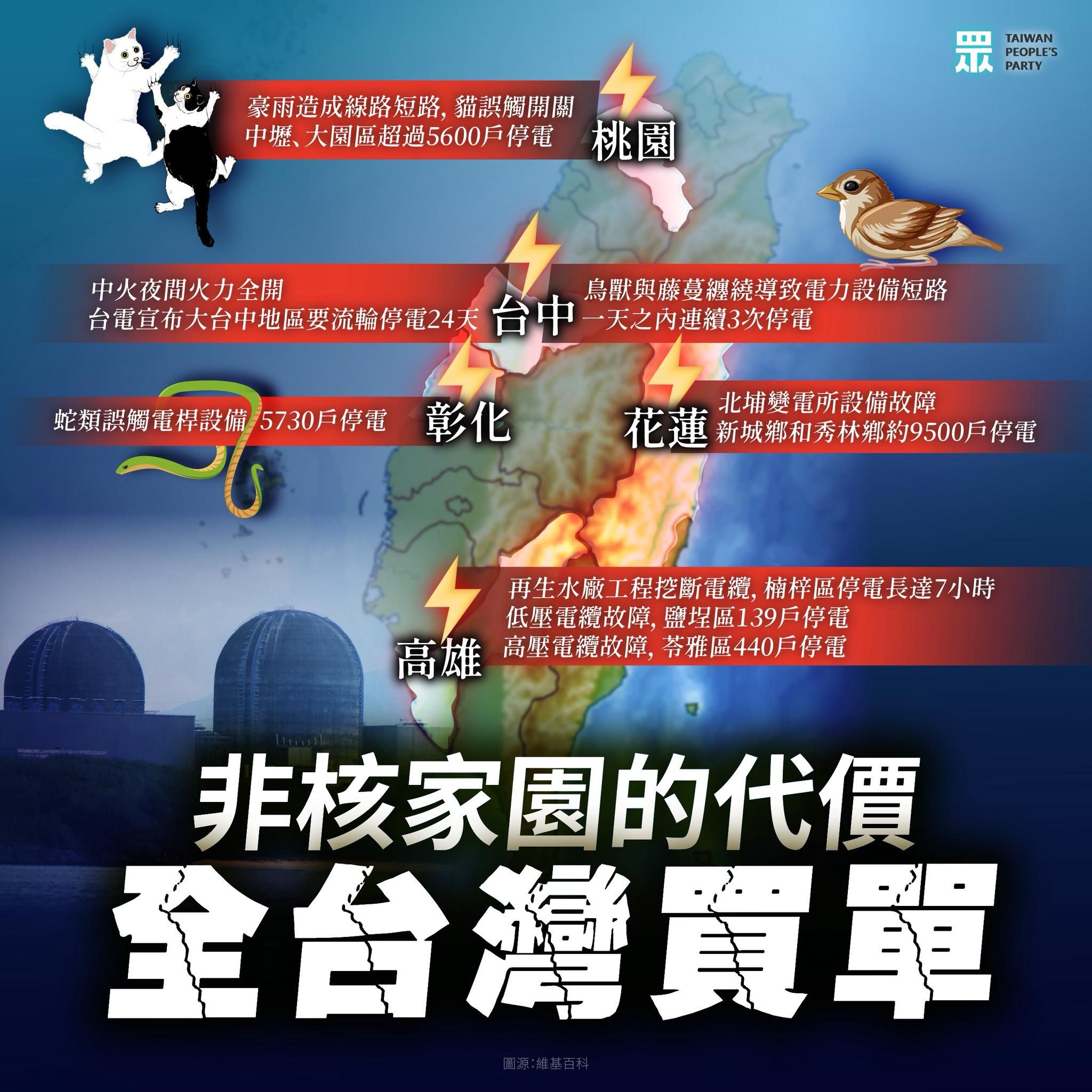 ▲▼民眾黨表示，請執政黨放下意識形態，勇敢面對問題，誠實告訴台灣人民，究竟要怎麼撐過缺電危機。（圖／翻攝自Facebook／民眾黨）