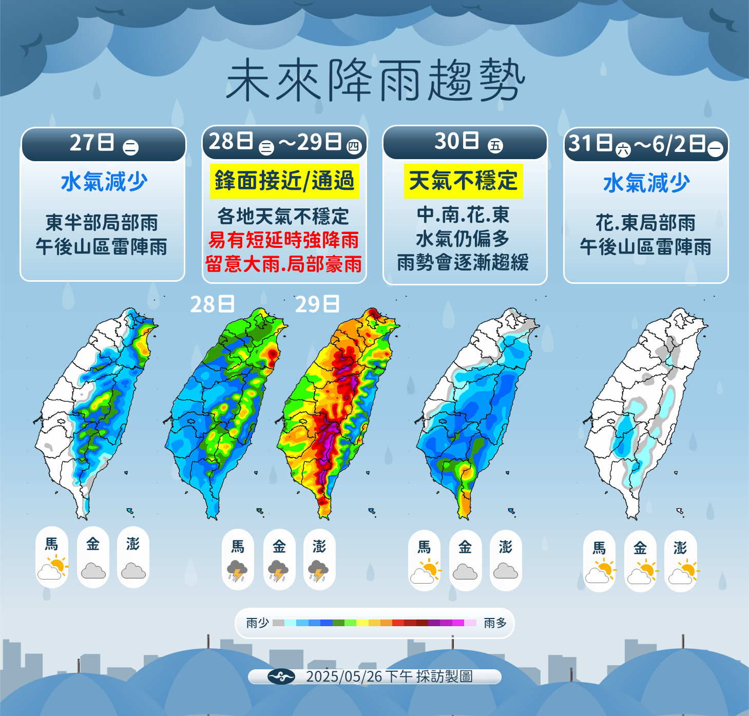 ▲▼未來一周天氣趨勢。（圖／氣象署）
