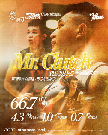 ▲領航猿盧峻翔勇奪PLG職籃2024-25賽季「年度關鍵先生」獎項肯定。（圖／PLG職籃提供）