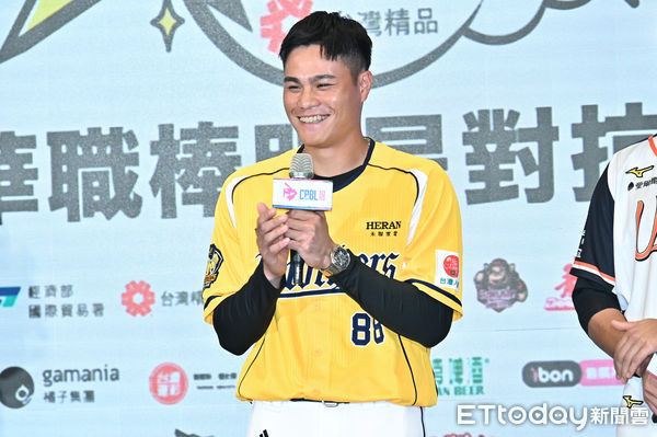 ▲▼宋晟睿出席中華職棒明星對抗賽宣告記者會。（圖／記者李毓康攝）