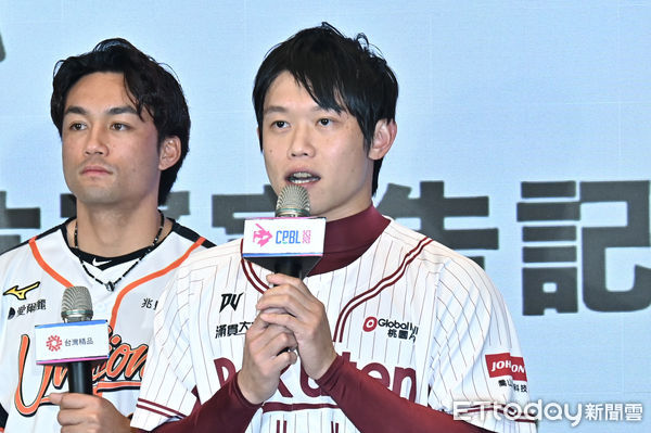 ▲▼陳冠宇出席中華職棒明星對抗賽宣告記者會。（圖／記者李毓康攝）