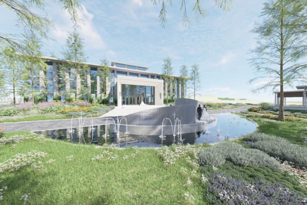 ▲雲品國際宣布更名為「芳庭路壹號莊園 managed by 君品Collection」，預計2026年第一季完工,雲品將進駐台中北屯區富貴天心特區複合式開發案。（圖／雲品國際提供）