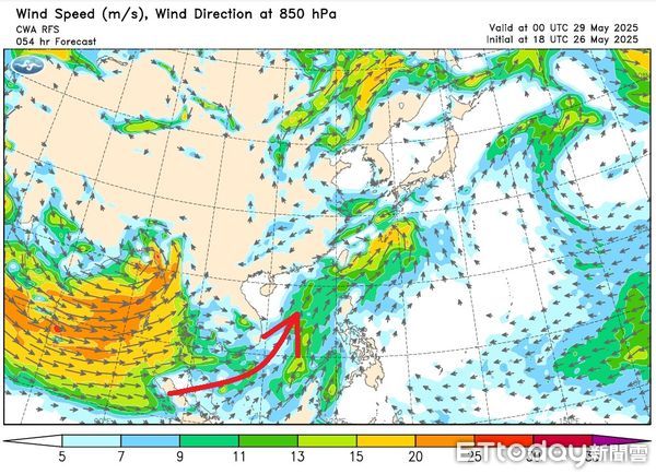 ▲▼前氣象局長鄭明典表示，預計5月28至29日西南季風在南海建立起來。（圖／取自鄭明典臉書）
