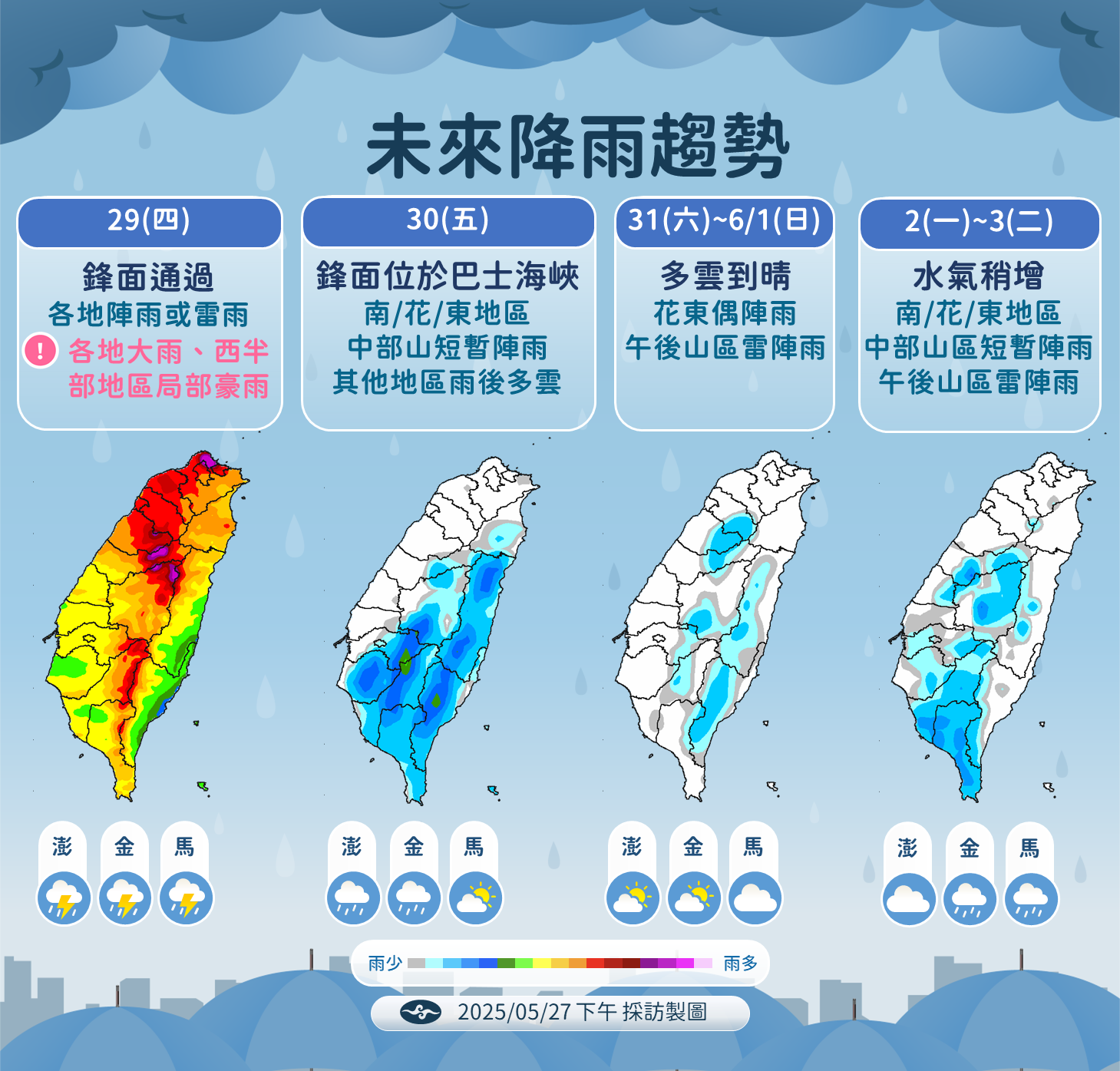▲▼未來一周天氣趨勢。（圖／氣象署提供）