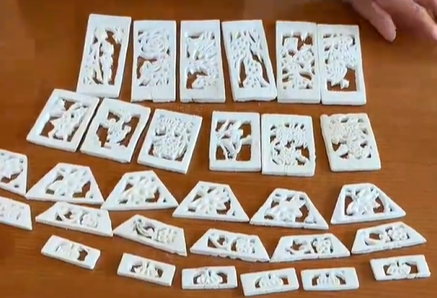 ▲▼阿姨用魚骨做成六角宮燈。（圖／翻攝自微博）