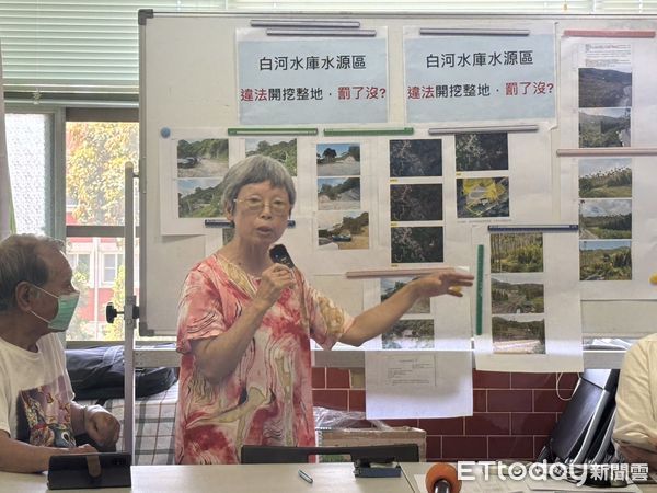 ▲白河水庫上游水源區驚見大規模整地，環團憂廢棄物掩埋恐加劇淤積污染。（記者林東良翻攝，下同）