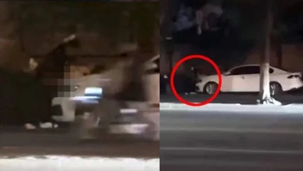 ▲▼濮陽市華府山水社區一對男女在馬路邊公然性愛。（圖／翻攝X）