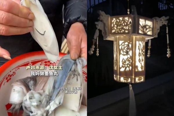 阿姨用20個魚骨DIY「絕美六角宮燈」　網驚呆：高手在民間