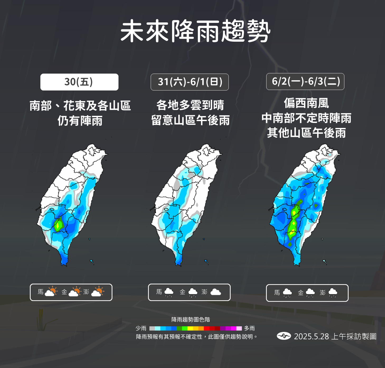 ▲▼未來一周天氣趨勢。（圖／氣象署提供）