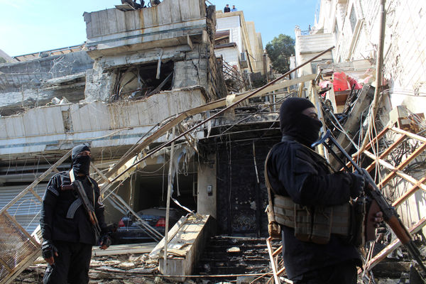 ▲▼敘利亞安全部隊在以色列空襲後巡視。（圖／路透）