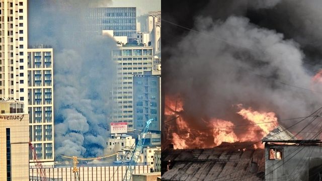 ▲▼南韓首爾是中區山林洞乙支路一處老舊商業建築陷入火海。（圖／翻攝自X）