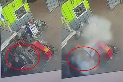巴士輪胎一碰就炸！　「爆裂衝擊波」噴飛年輕工人當場死