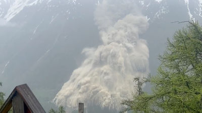 冰川崩塌瞬間曝光！　瑞士阿爾卑斯山村「幾乎全毀」