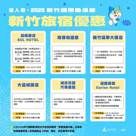 ▲聯手新竹6家旅宿業，推出住宿優惠送好禮，。（圖／新竹市政府提供）